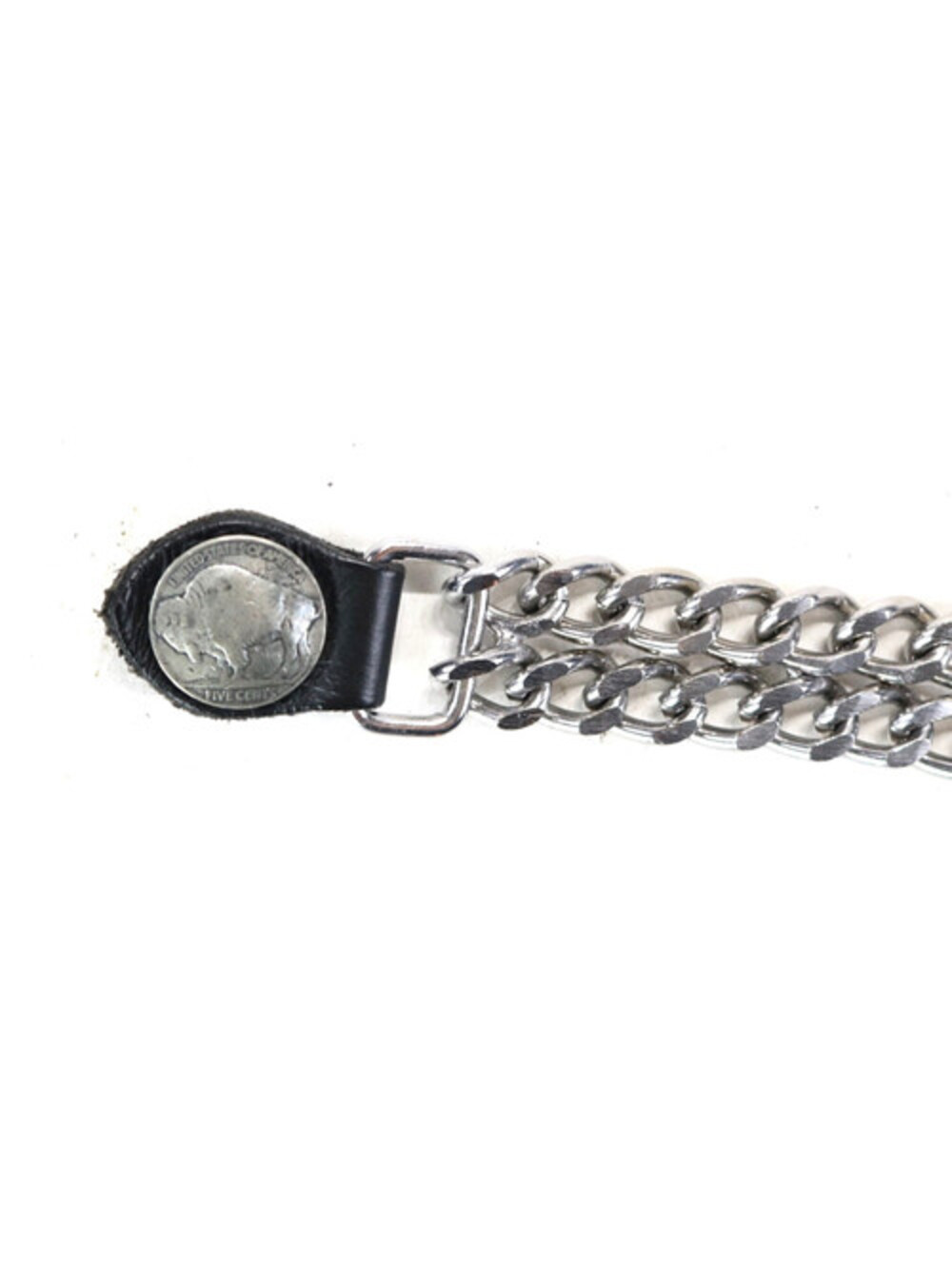 vintage silver buffalo chain vest extender five United States Of America 5 cents
